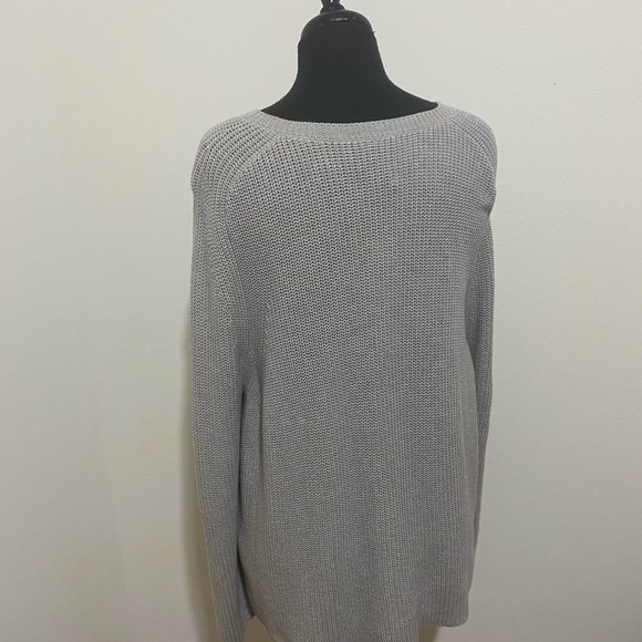 Eileen Fisher Light Gray Crew Neck Top - Picture 2 of 11